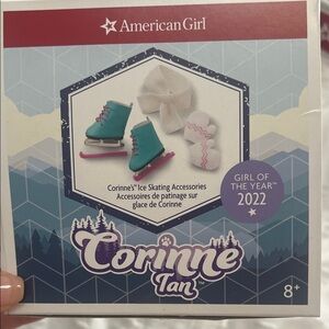 American Girl Teal Pink and White Skating Set